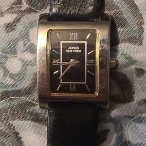 Jones New York Black Leather Men's Watch